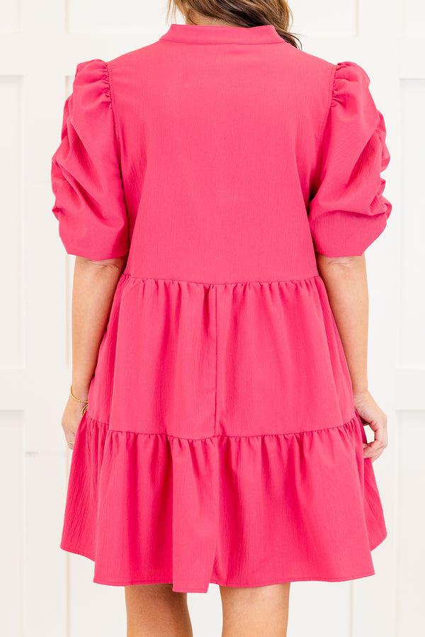Chic Soul plus size clothing, orchid dress short short puff sleeves and above knee length