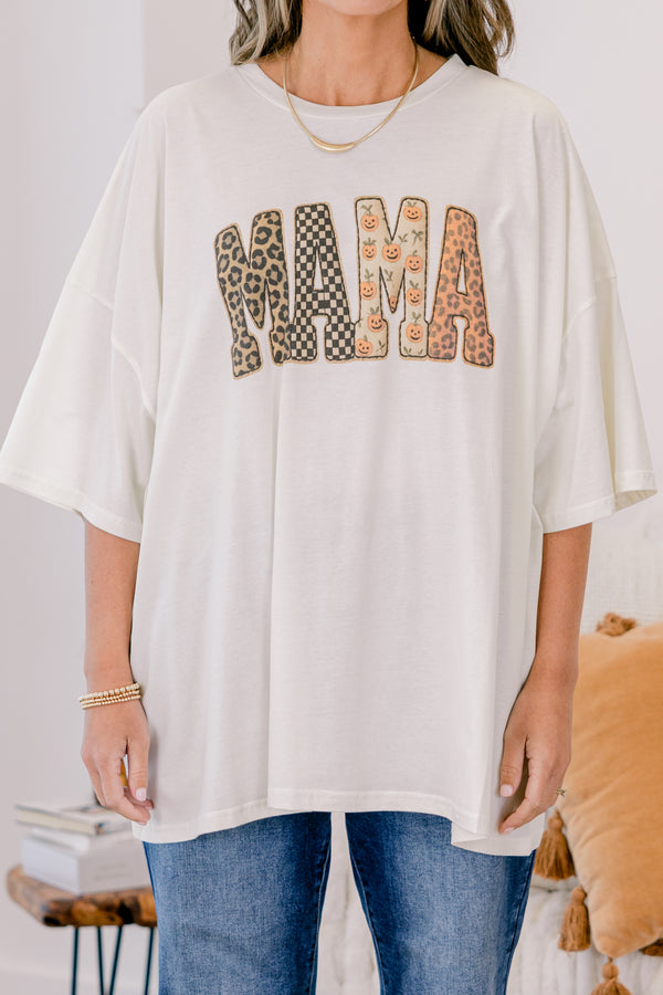 Chic Soul plus size clothing, ivory boyfriend tee with 
