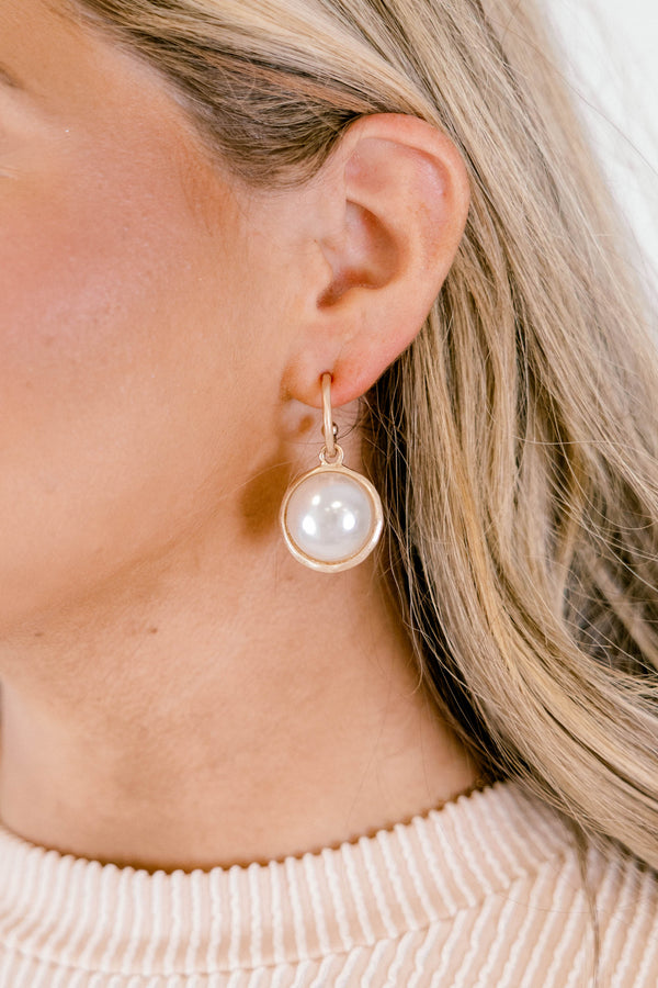 Chic Soul plus size clothing, gold pearl drop earning 