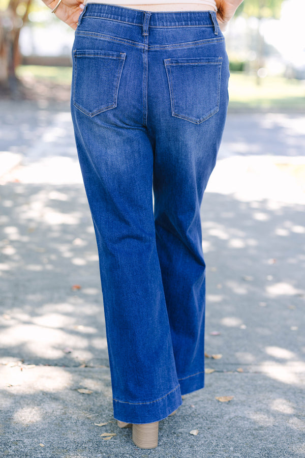 Plus size clothing, dark wash boot cut jeggings