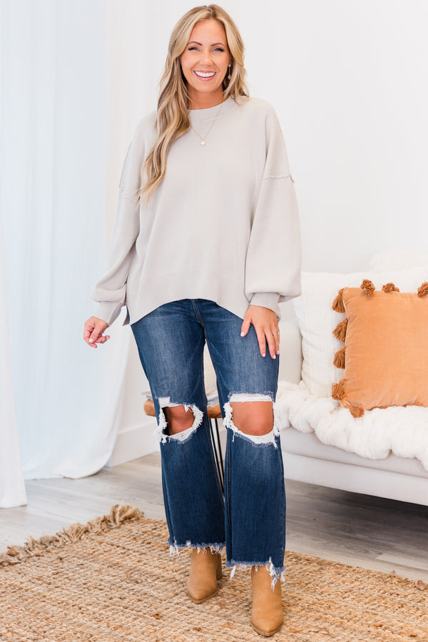 Chic Soul plus size clothing, high-waisted dark wash cropped straight leg jeans with distressed details on the knees and seams