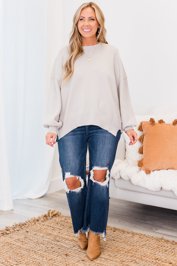 Chic Soul plus size clothing, high-waisted dark wash cropped straight leg jeans with distressed details on the knees and seams