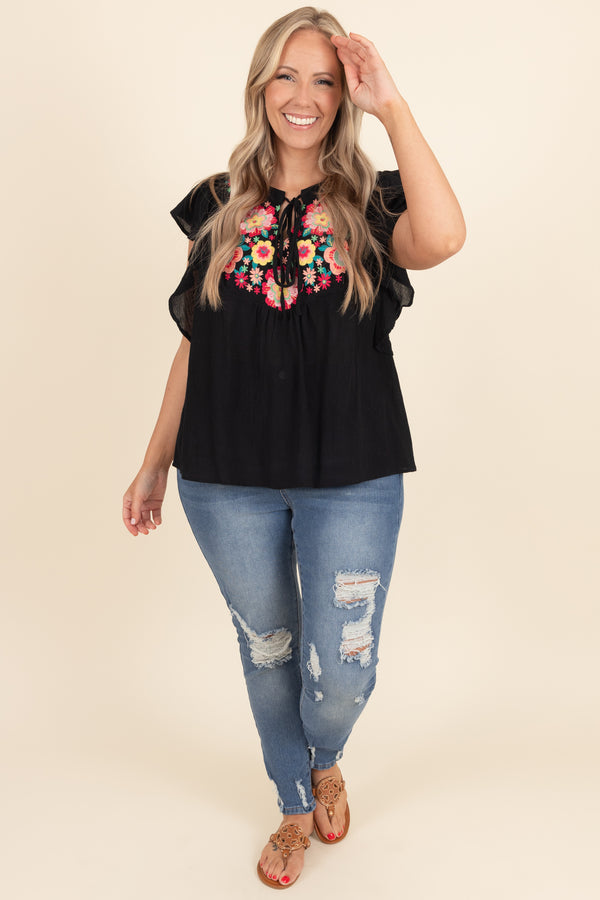 Chic Soul plus size clothing, medium wash distressed jeans