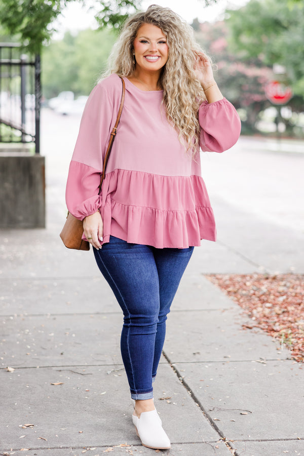 One Call Away Top, Mauve