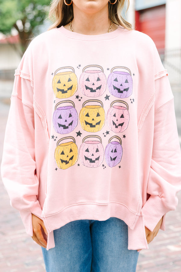 Only Treats Boyfriend Tee, Cream Pink
