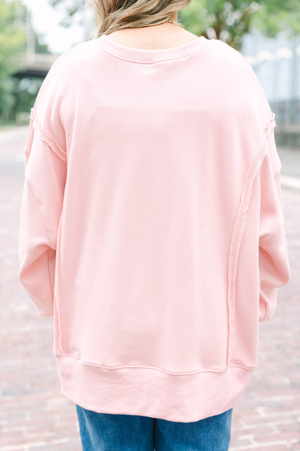 Only Treats Boyfriend Tee, Cream Pink