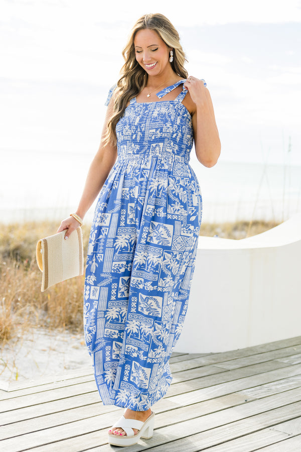 Packing My Bags Jumpsuit, Blue