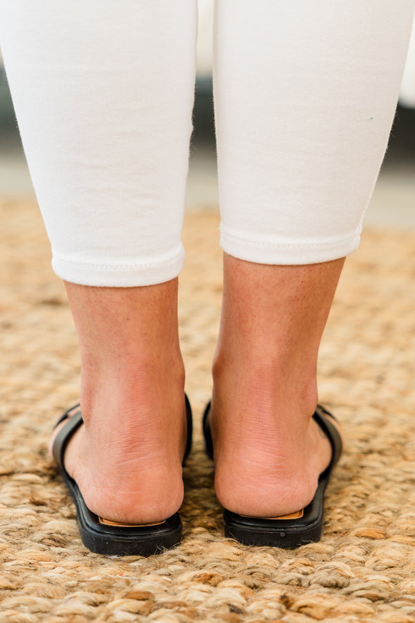 Chic Soul plus size clothing, black backless h-shaped open-toed sandals