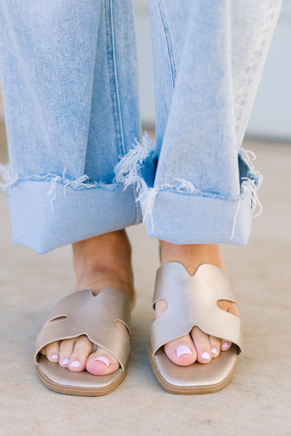 Chic Soul plus size clothing, gold criss cross sandals