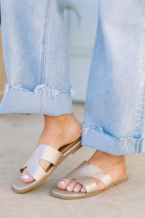 Chic Soul plus size clothing, gold criss cross sandals