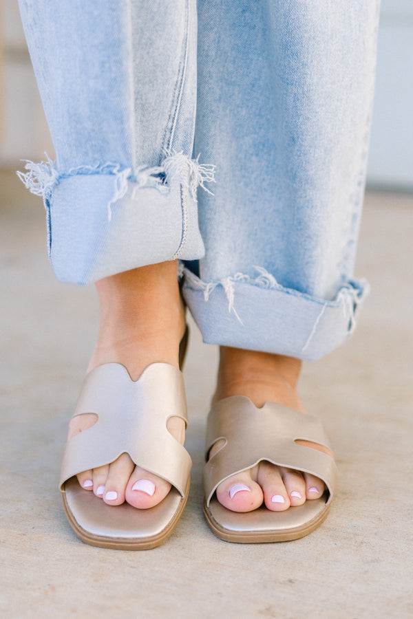 Chic Soul plus size clothing, gold criss cross sandals