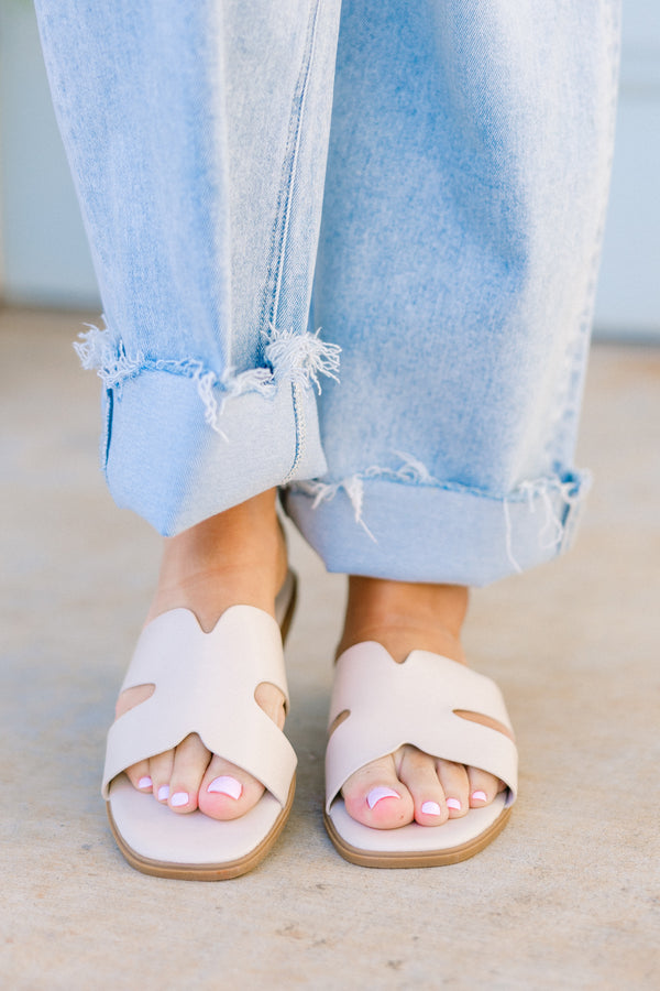 chic soul plus size clothing, nude slide on sandal 