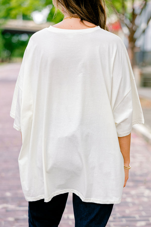 Chic Soul plus size clothing, ivory half sleeve crewneck t-shirt with patchwork pumpkin graphic