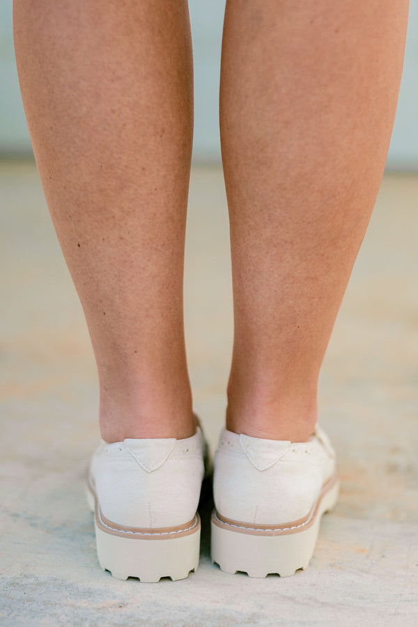 Chic Soul plus size clothing, ivory loafers with a floral woven pattern and a strap that goes across the top of the loafer 