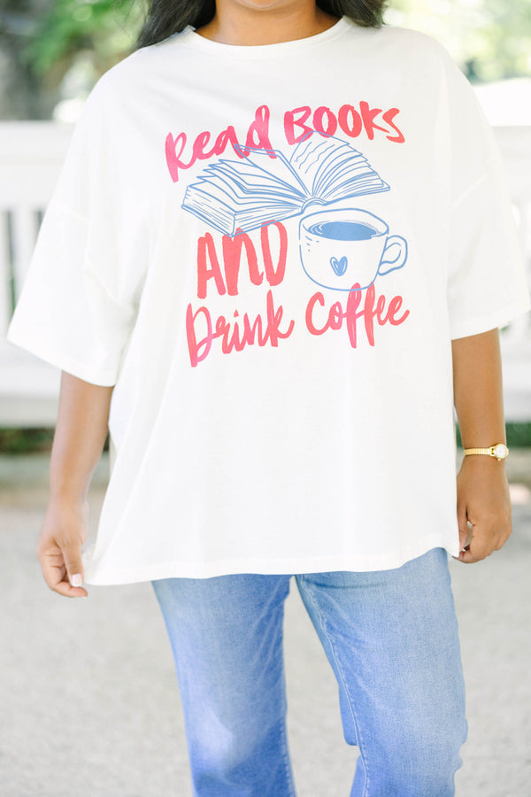 Chic Soul plus size clothing, white short sleeve boyfriend tee with 