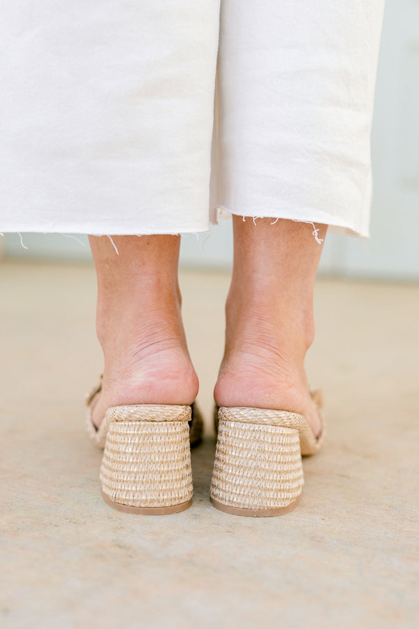 Chic Soul plus size clothing, gold woven block heels with gold hardware buckle on the front with thick block heel