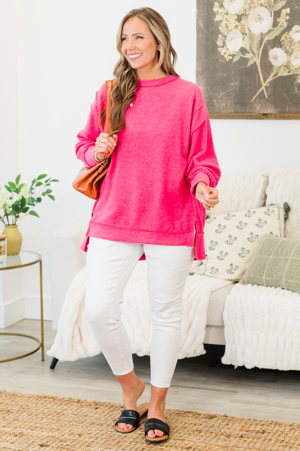 Say Hello Sweater, Fuchsia
