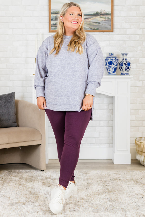 Say Hello Sweater, Heather Grey