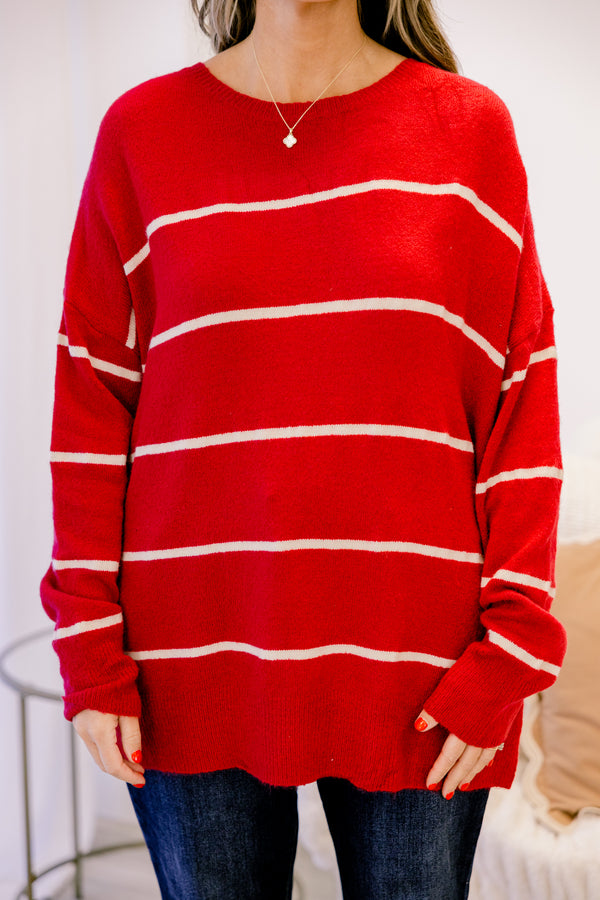 Chic Soul plus size clothing, white and red sweater