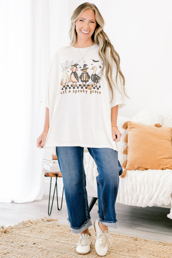 Chic Soul plus size clothing, light tan long sleeve sweater with stitching detail on the sleeve and white thin stripe on sleeves and hem