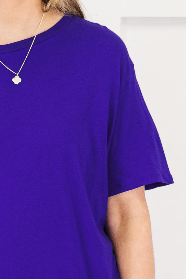 Chic Soul plus size clothing, bright blue short sleeves top