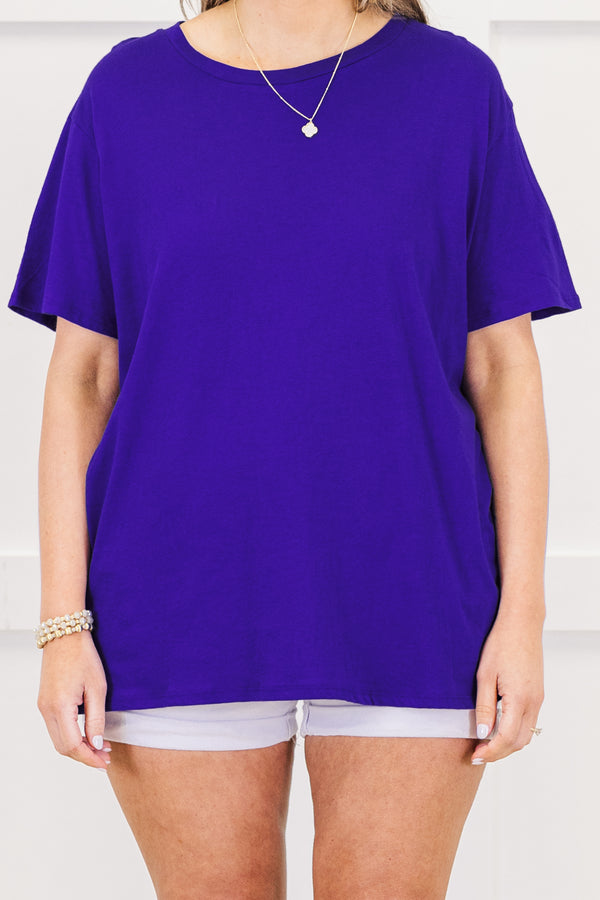 Chic Soul plus size clothing, bright blue short sleeves top