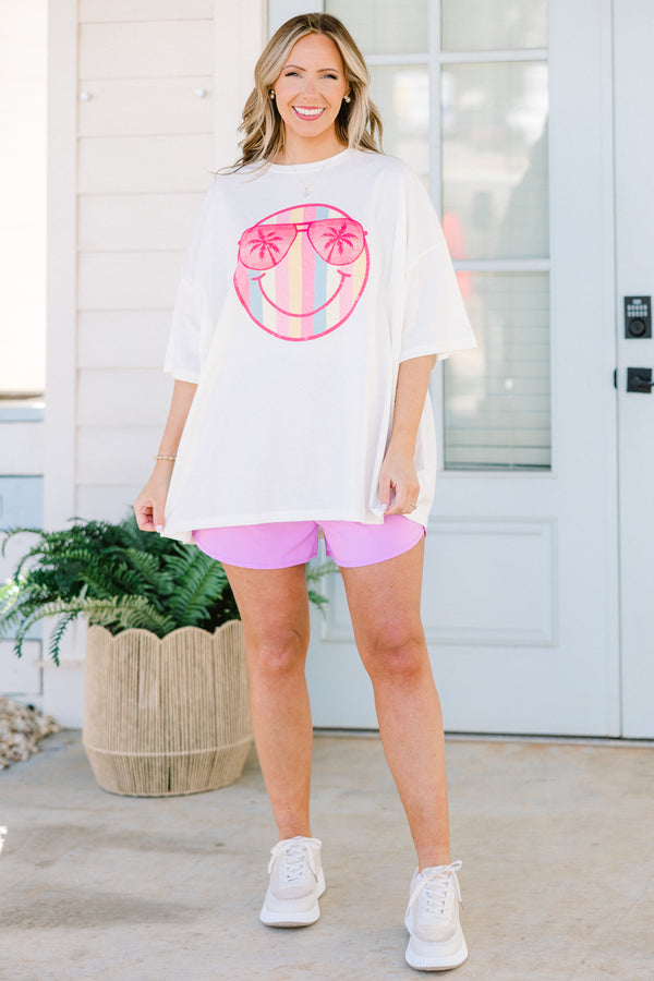 Chic Soul plus size clothing, mid-waisted lavender purple athletic shorts with slits on the sides of the shorts 