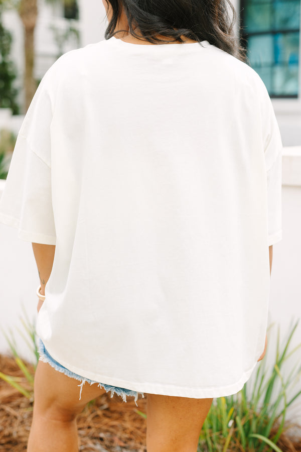 Chic Soul plus size clothing, white boyfriend tee with 
