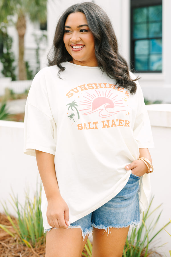 Chic Soul plus size clothing, white boyfriend tee with 