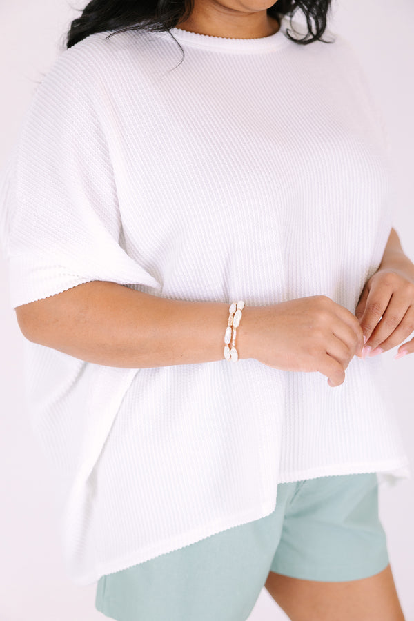 Chic Soul plus size clothing, gold and pearl stretch bracelet set