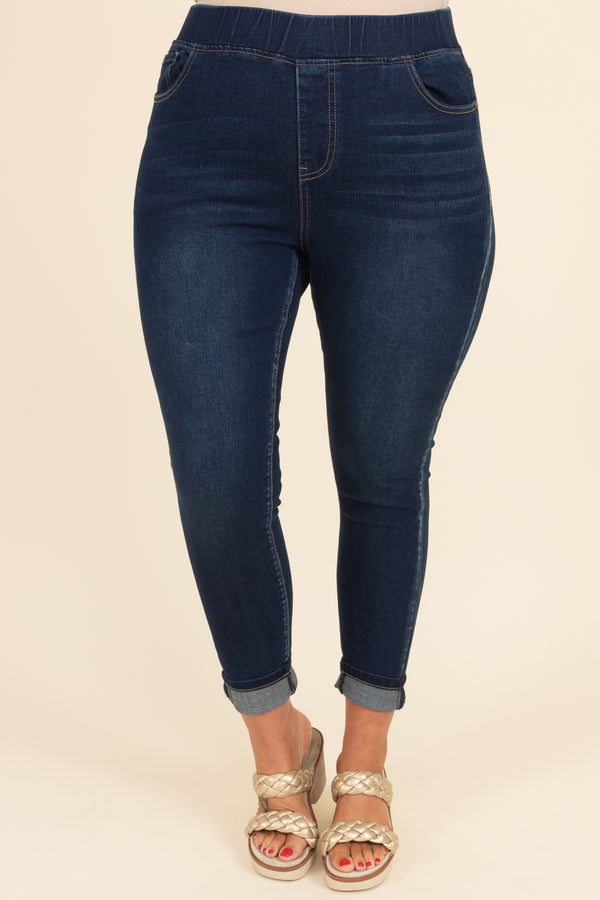 Chic Soul plus size clothing, dark wash jeggings