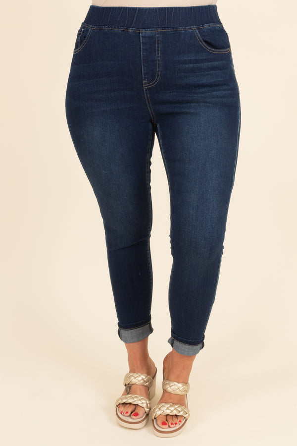Chic Soul plus size clothing, dark wash jeggings
