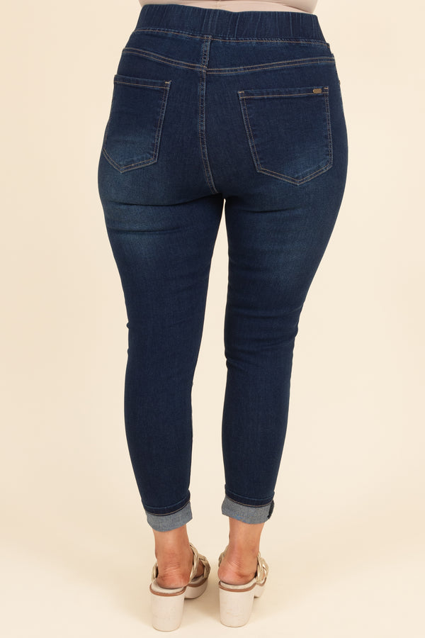 Chic Soul plus size clothing, dark wash jeggings