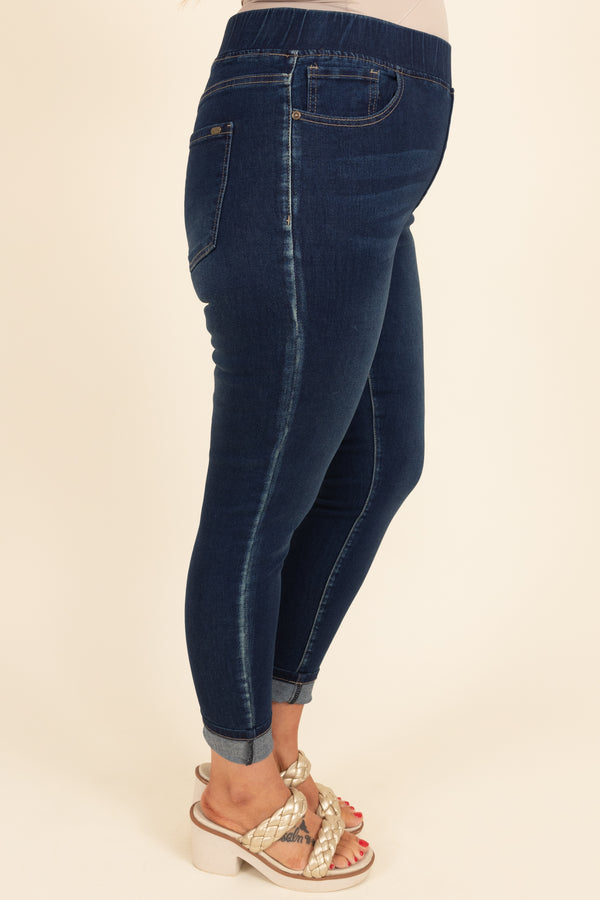 Chic Soul plus size clothing, dark wash jeggings