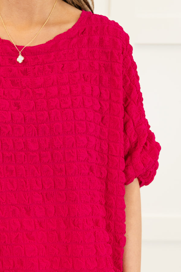 Chic Soul plus size clothing, pink stretchy short sleeve top