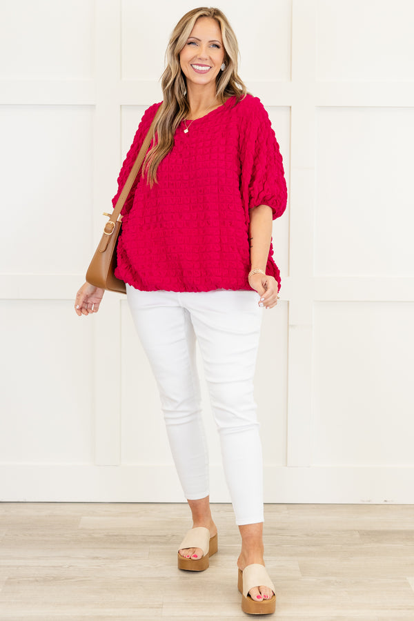 Chic Soul plus size clothing, pink stretchy short sleeve top