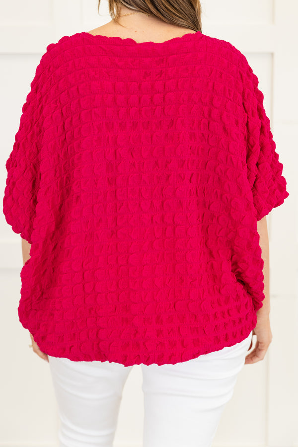 Chic Soul plus size clothing, pink stretchy short sleeve top