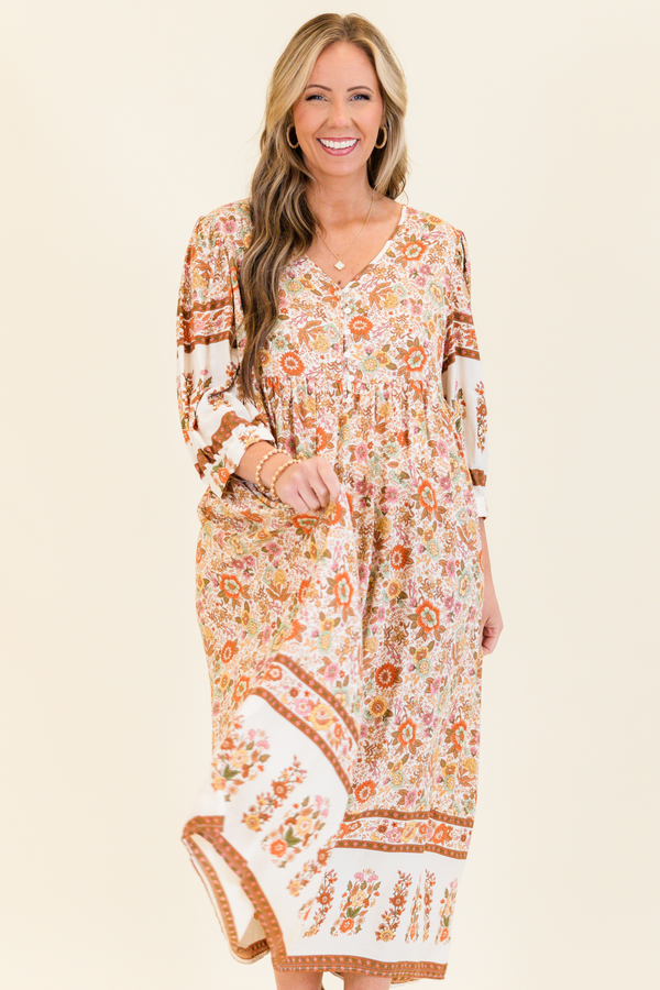 Faded Honey Midi Dress, Mocha