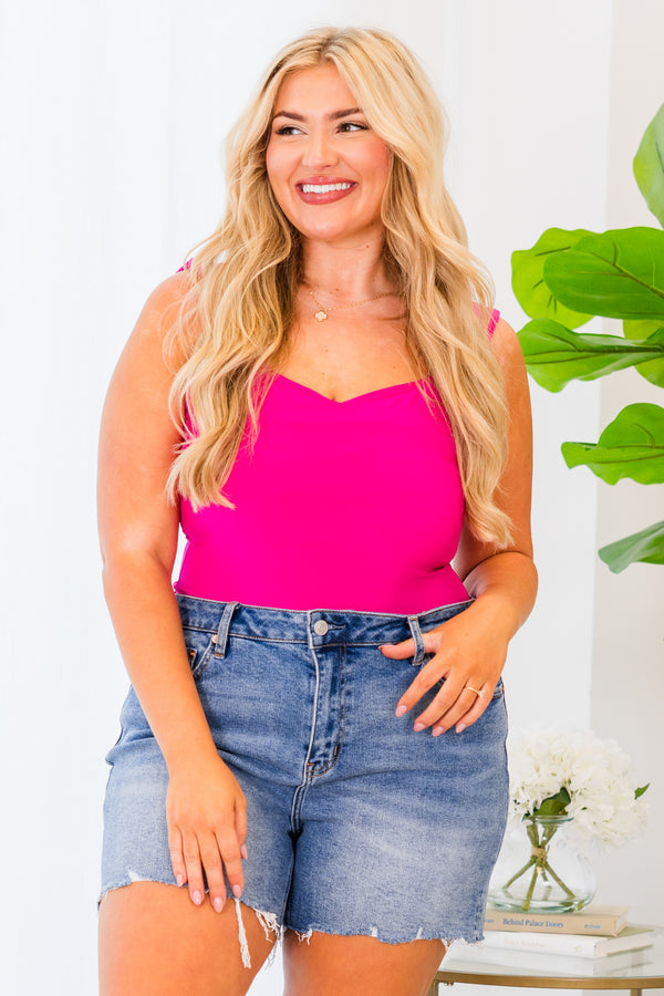 Chic Soul plus size clothing, medium wash blue jean shorts with raw distressed hem