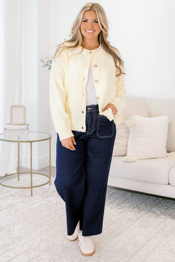 Chic Soul plus size clothing, dark wash straight leg jeans with front sailor pockets and a finished hem