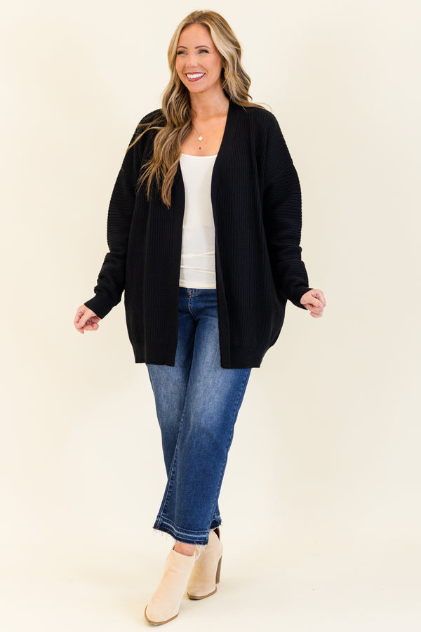 Chic Soul plus size clothing, black knitted cardigan