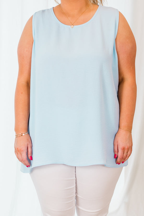 Chic Soul plus size clothing, sky blue tank top