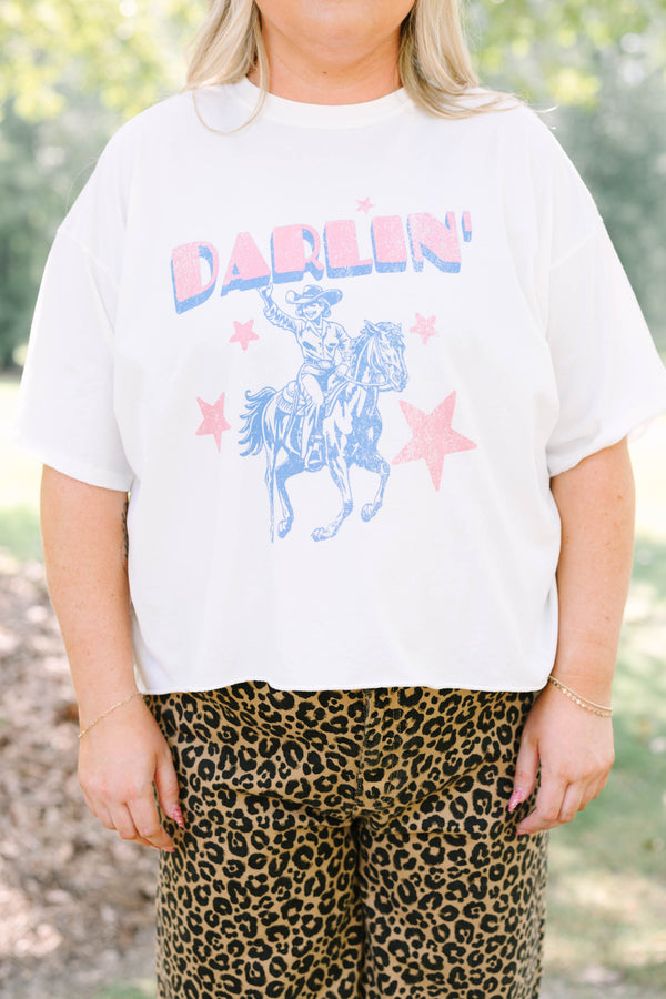 Plus Size white vintage wash graphic tee with a cowboy design and leopard print pants.