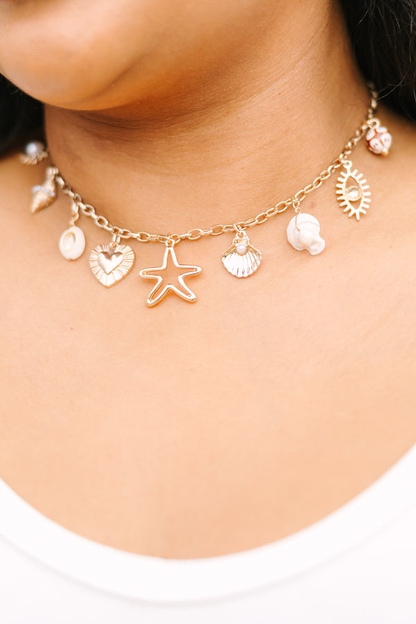 Chic Soul plus size clothing, gold charm necklace