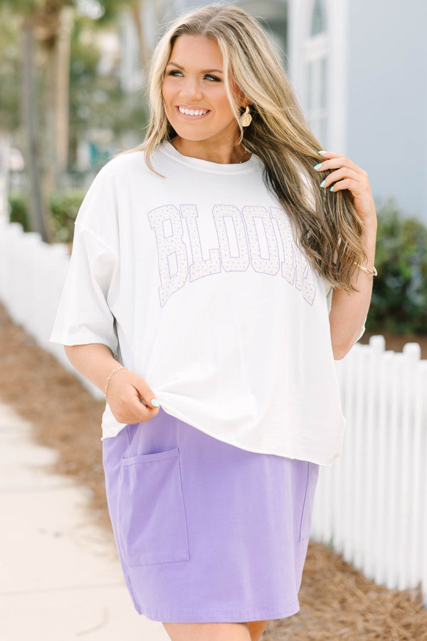 Chic Soul plus size clothing, white oversized cropped tee with 