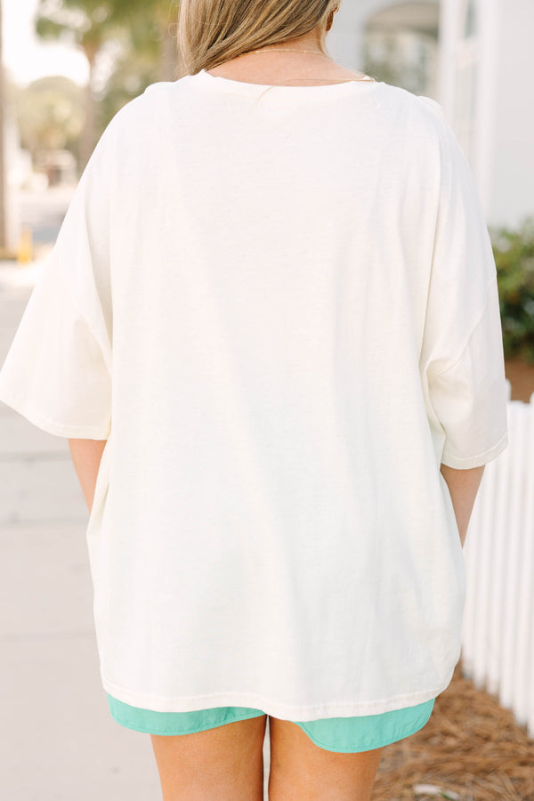 Chic Soul plus size clothing, white oversized tee with 