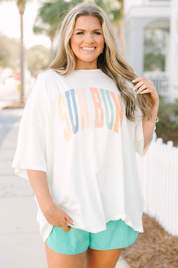 Chic Soul plus size clothing, white oversized tee with 
