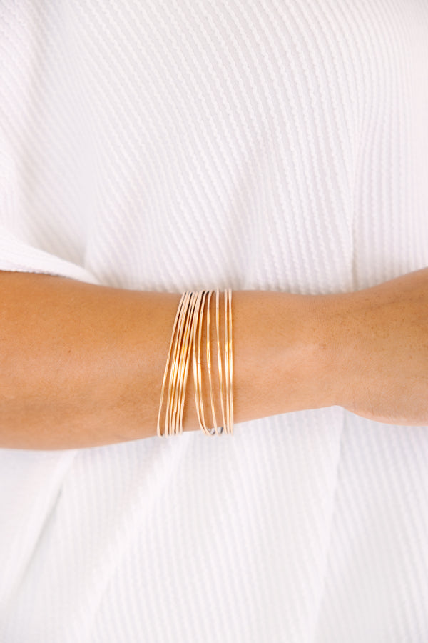 Chic Soul plus size clothing, gold bangle stack 