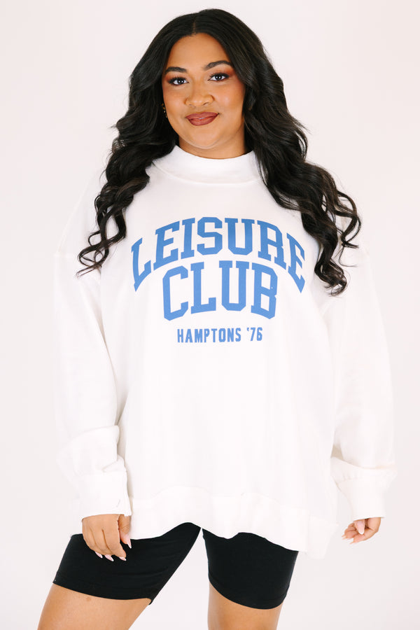 Chic Soul plus size clothing, ivory long sleeve crew neck with the saying 