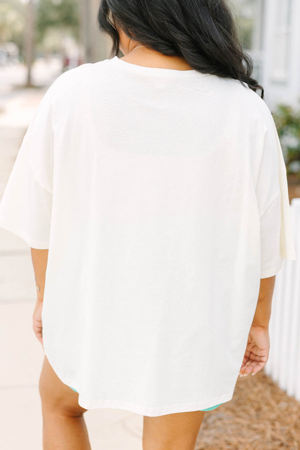 Chic Soul plus size clothing, white oversized tee with 